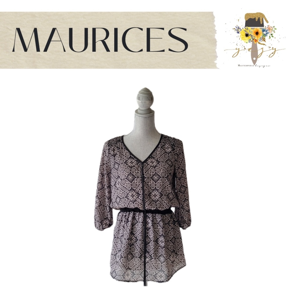 MAURICES Brown/Black Tunic XS